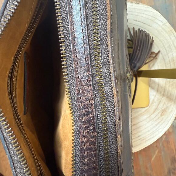 Patricia Nash VINTAGE Camila Leather Crossbody Shoulder-Bag Boho Rustic - Picture 8 of 12